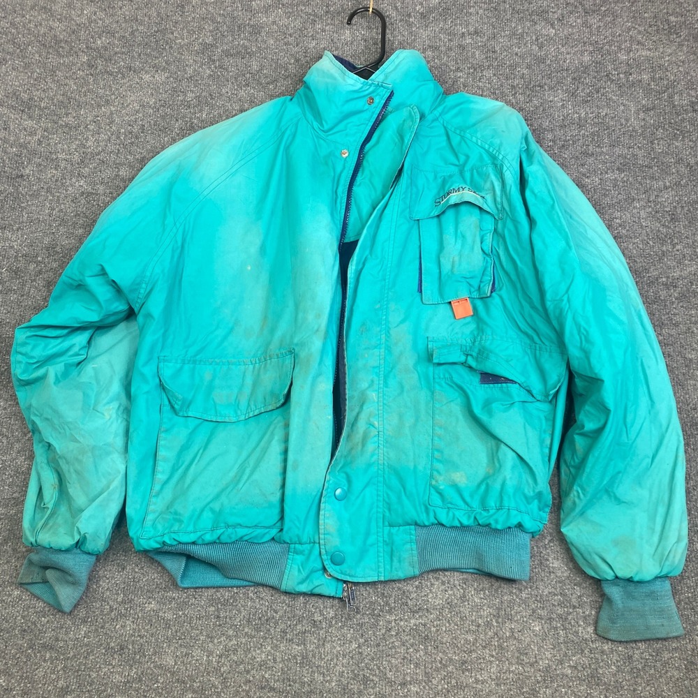 Stormy Seas Vintage Inflatable Flotation Jacket Mens Medium Teal Made in USA